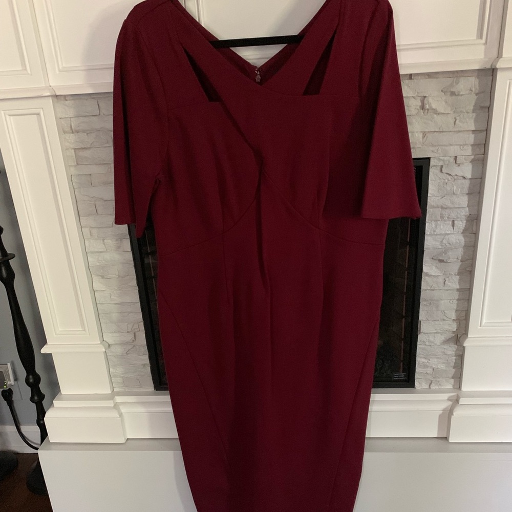 Maroon Fitted Dress